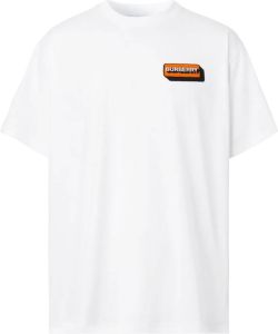 Burberry T-shirt met logo-applicatie Wit