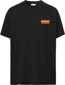 Burberry T-shirt met logo-applicatie Zwart