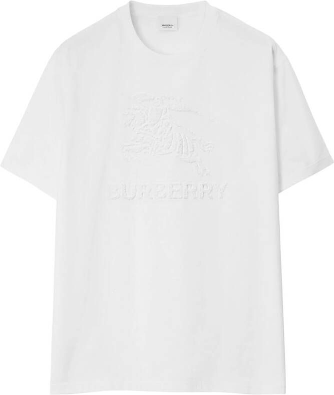 Burberry T-shirt met logo-reliëf Wit