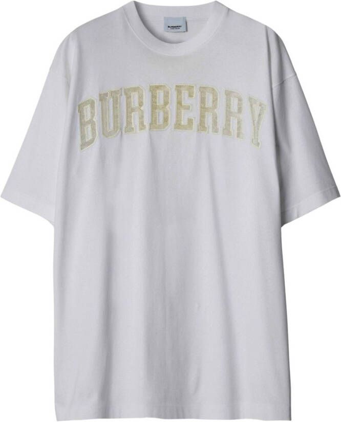 Burberry T-shirt met logo Wit