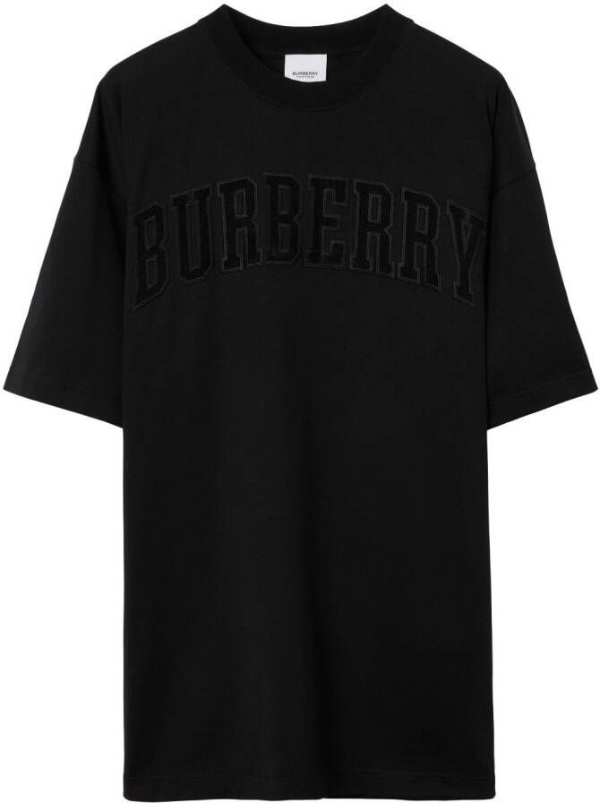 Burberry T-shirt met logo Zwart