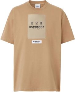 Burberry T-shirt met logopatch Beige