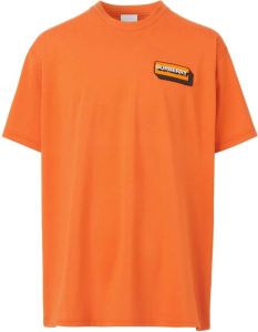 Burberry T-shirt met logopatch Oranje