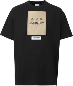Burberry T-shirt met logoprint BLACK