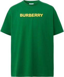 Burberry T-shirt met logoprint Groen