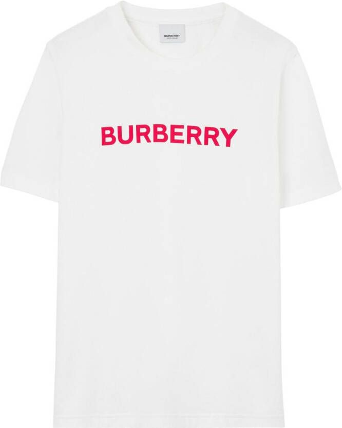 Burberry T-shirt met logoprint Wit