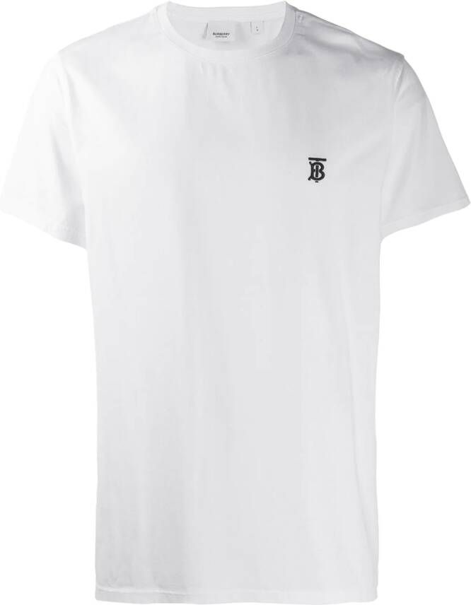 Burberry T-shirt met monogram Wit