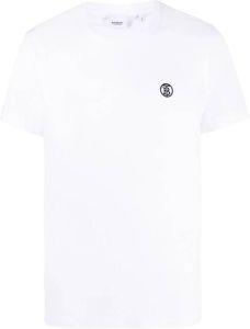 Burberry T-shirt met monogramprint Wit
