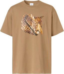 Burberry T-shirt met print Bruin