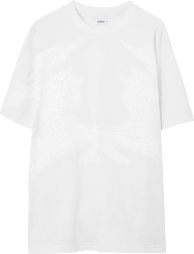Burberry T-shirt met print Wit