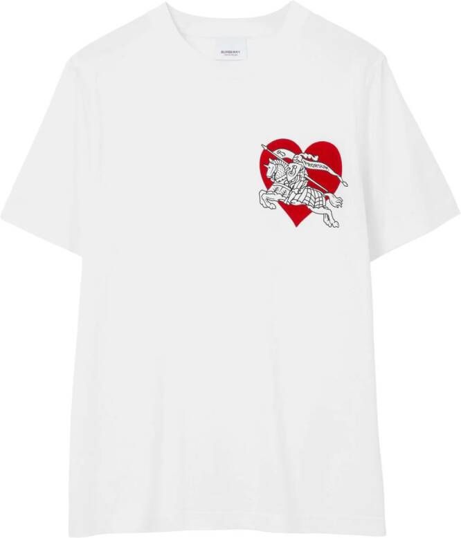 Burberry T-shirt met print Wit