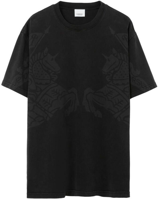 Burberry T-shirt met ronde hals Zwart