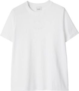 Burberry T-shirt met geborduurd tonaal logo Wit