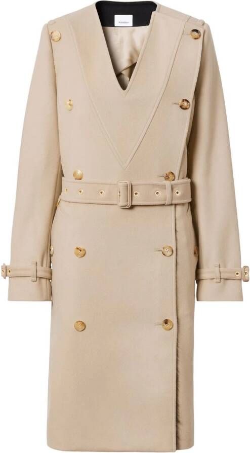 Burberry Trenchcoat met dubbele rij knopen Beige