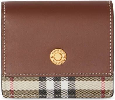 Burberry Vintage Check leren portemonnee Bruin