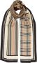 Burberry "zijden sjaal met monogram iconische streep en geruite print" Beige - Thumbnail 1