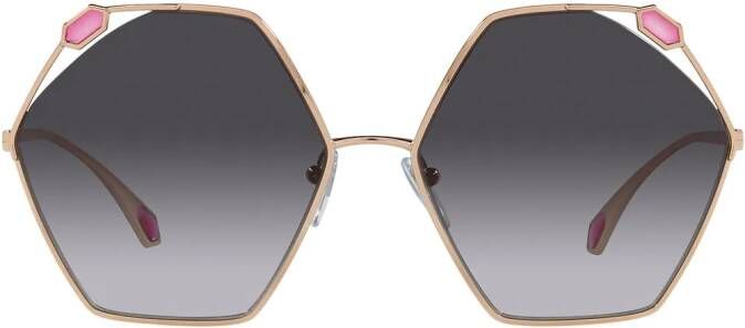 Bvlgari Zonnebril met geometrisch montuur Roze