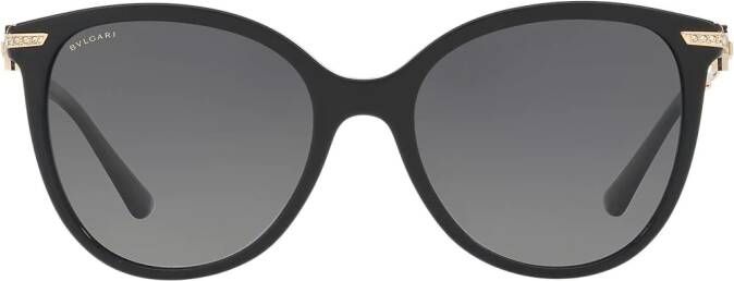 Bvlgari Zonnebril met oversized rond montuur Zwart