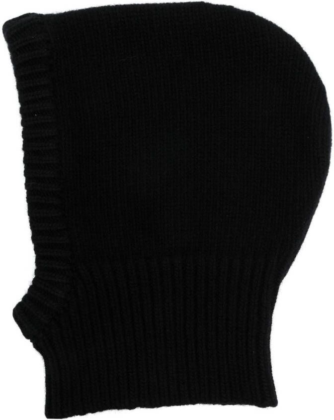BY FAR Ribgebreide balaclava Zwart
