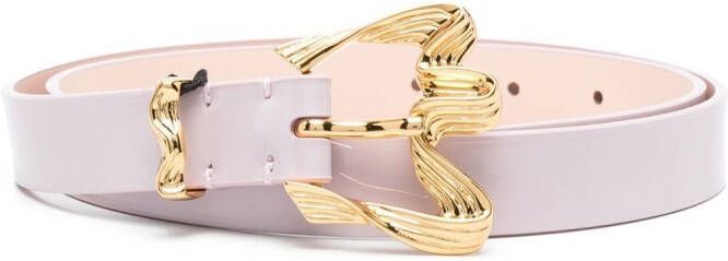 BY FAR Riem met bewerkte gesp Roze