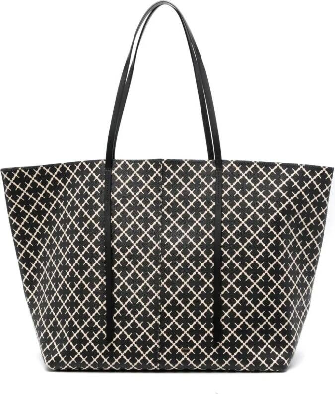 By Malene Birger Abi shopper met monogramprint Zwart