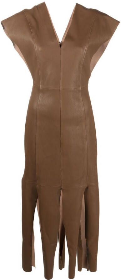 By Malene Birger Mouwloze midi-jurk Bruin