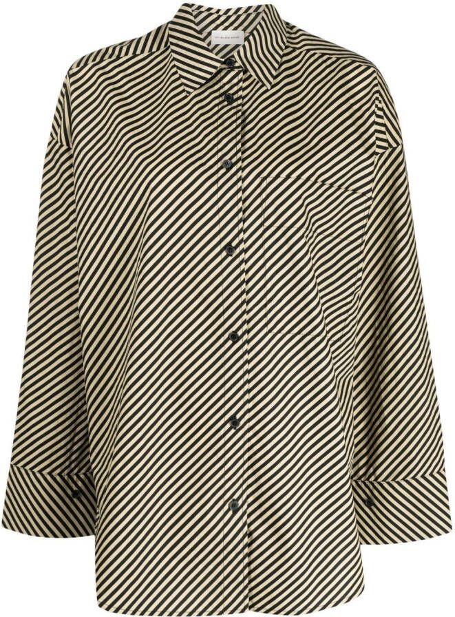 By Malene Birger Gestreepte blouse Groen