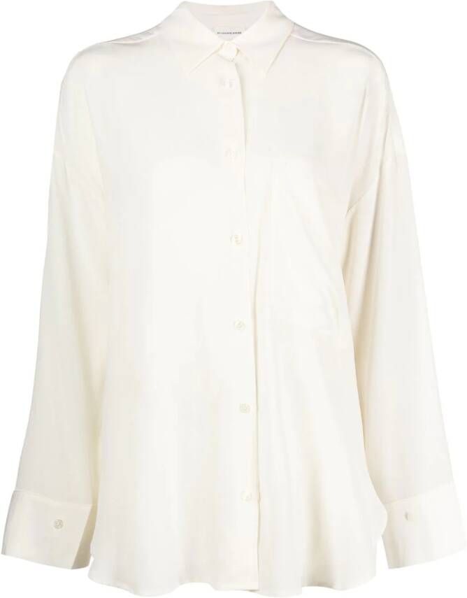 By Malene Birger Derris zijden blouse met lange mouwen Wit