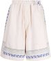 By Walid Shorts met verlaagd kruis Beige - Thumbnail 1