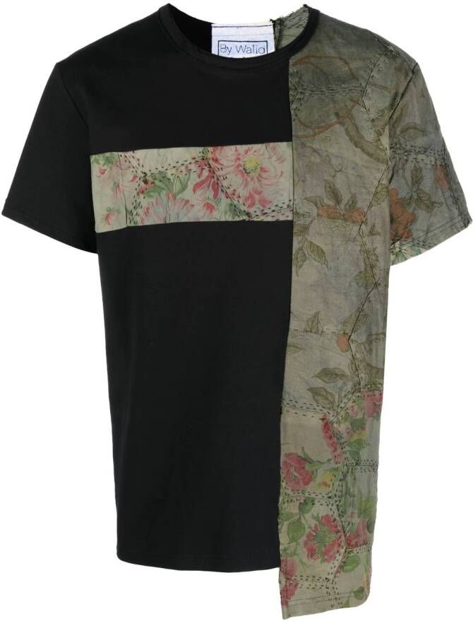 By Walid Tweekleurig T-shirt Zwart