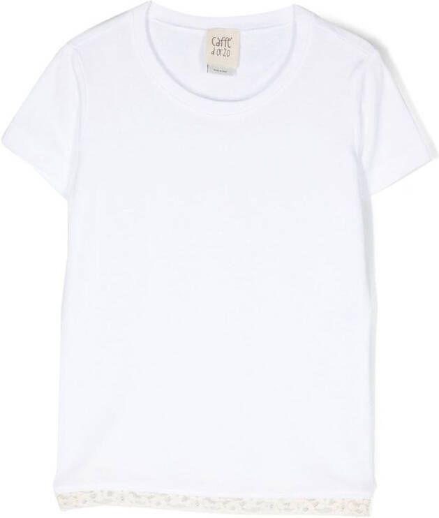 Caffe' D'orzo T-shirt met afwerking van kant Wit