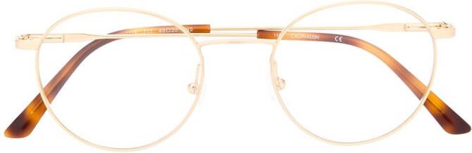 Calvin Klein Bril met rond montuur Goud