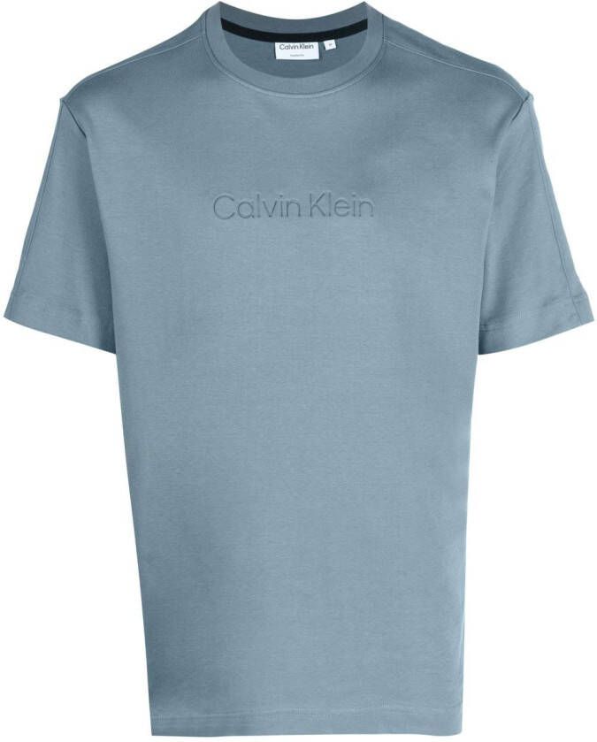 Calvin Klein T-shirt met logo-reliëf Grijs
