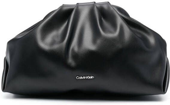 Calvin Klein Clutch met gesmockt detail Zwart