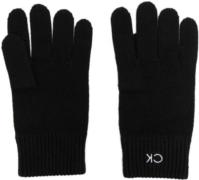 Calvin Klein Handschoenen met geborduurd logo Zwart