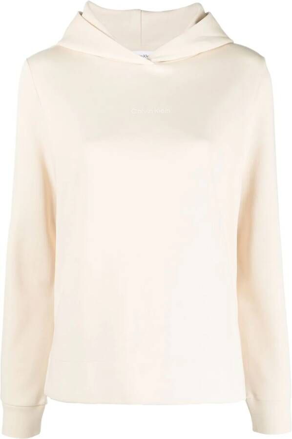 Calvin Klein Hoodie met logoprint Beige