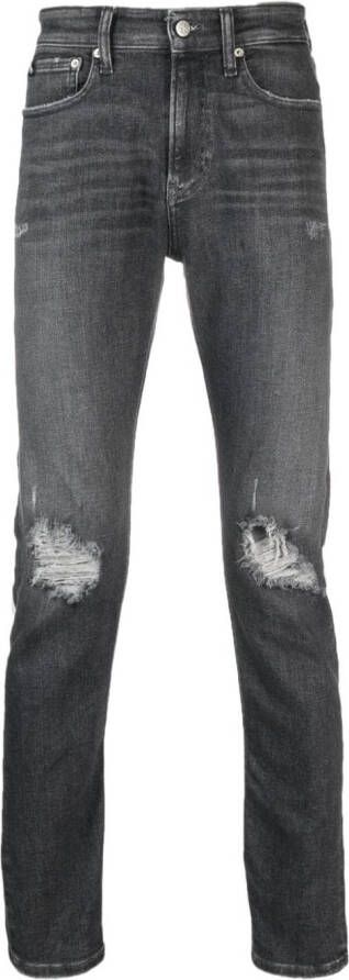 Calvin Klein Jeans distressed slim-fit jeans Grijs