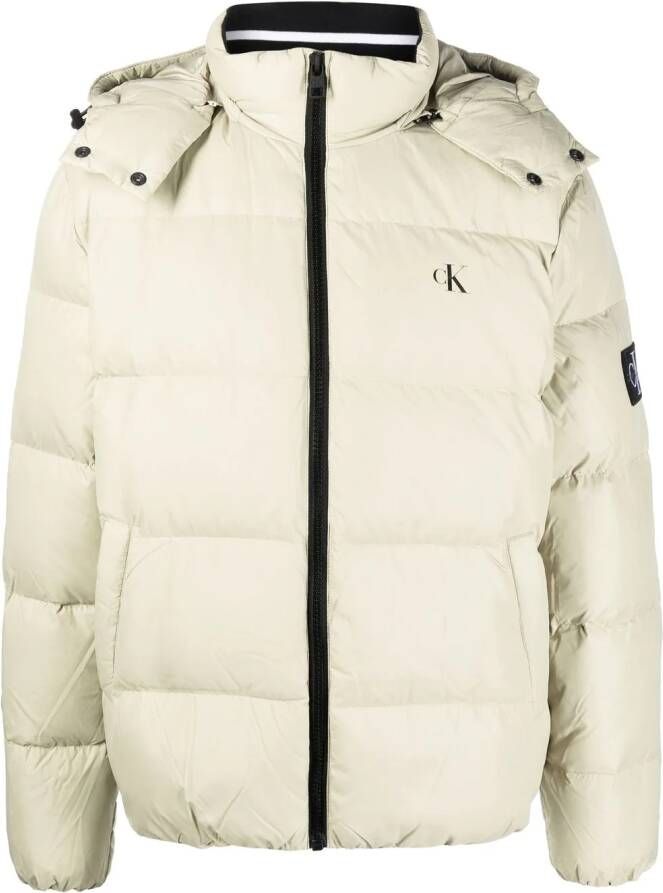 Calvin Klein Jeans Donsjack met waterafstotende werking Beige