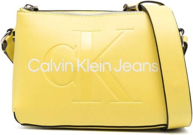 Calvin Klein Jeans Crossbodytas met logo-reliëf Geel