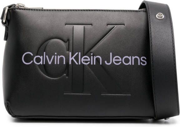 Calvin Klein Jeans Crossbodytas met logo-reliëf Zwart