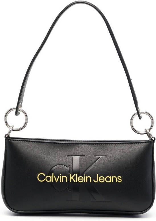 Calvin Klein Jeans Schoudertas met logo-reliëf Zwart