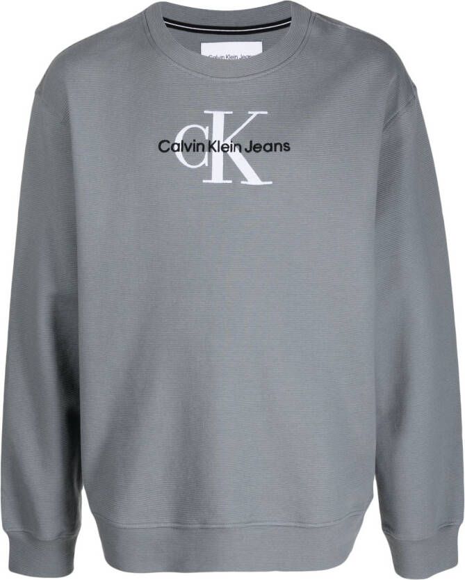 Calvin Klein Jeans Sweater met geborduurd logo Grijs