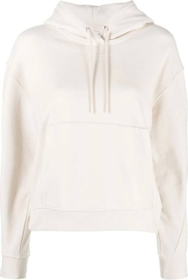 Calvin Klein Jeans Hoodie met logoprint Beige