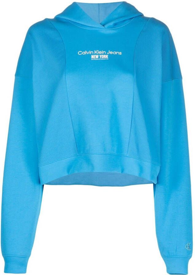 Calvin Klein Jeans Hoodie met logoprint Blauw