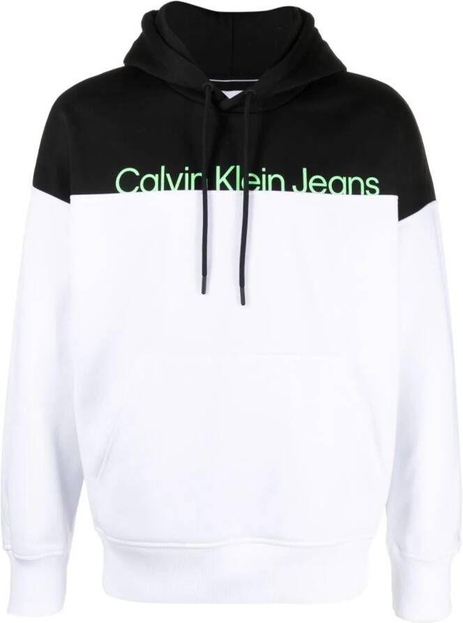 Calvin Klein Jeans Hoodie met logoprint Wit