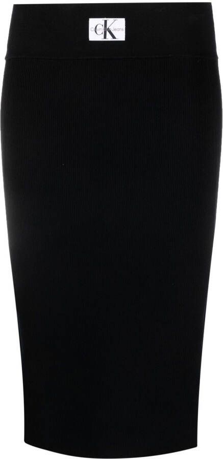 Calvin Klein Jeans Rok met logoband Zwart