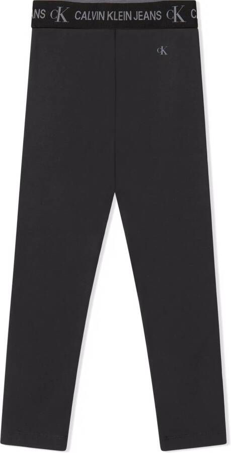 Calvin Klein Jeans Legging met logo tailleband Zwart