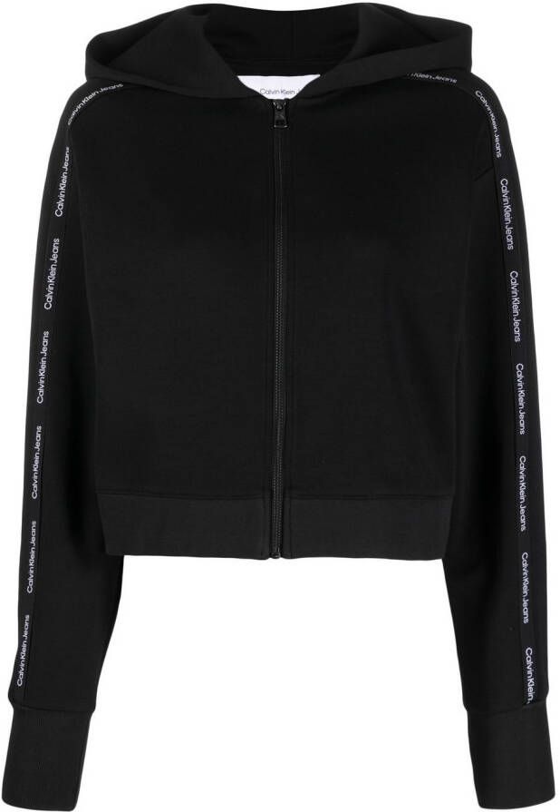 Calvin Klein Jeans Hoodie met rits Zwart