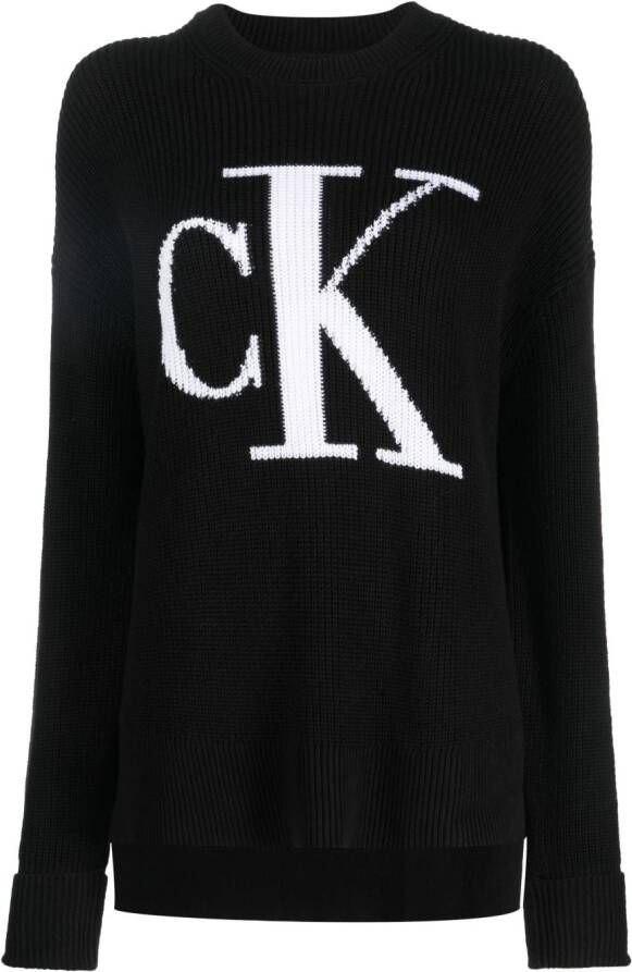 Calvin Klein Jeans Trui met logo Zwart