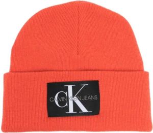 Calvin Klein Jeans Muts met logopatch Oranje